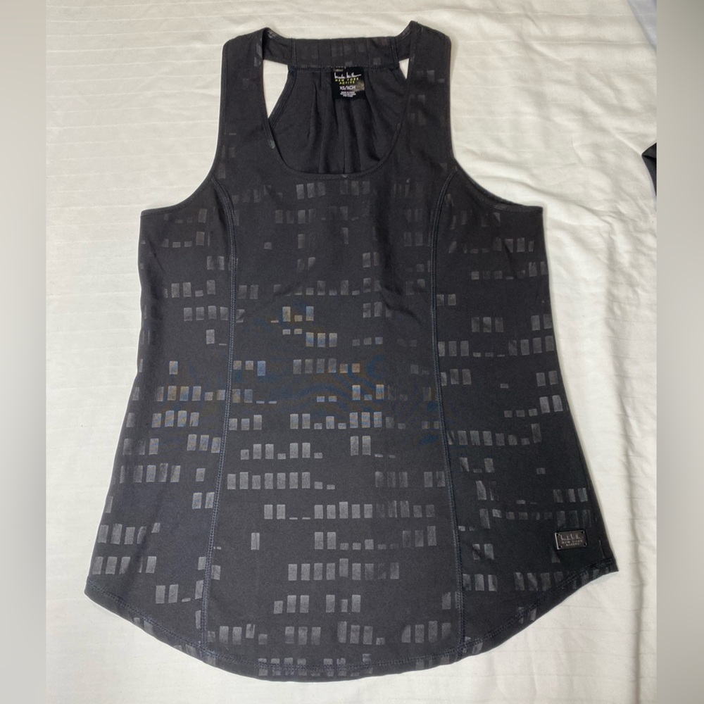 NICOLE MILLER RACERBACK DRESSY TANK ACTIVE WEAR NEOPOLIS EMBOSSED XS